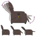 Miniatyrbild 7 av 11: vidaXL Elektrisk massagefåtölj brun konstläder