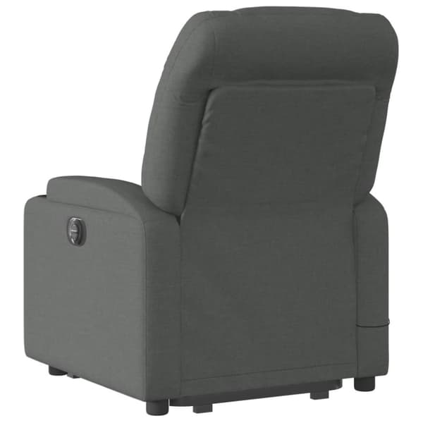 vidaXL Massagefåtölj med uppresningshjälp mörkgrå tyg