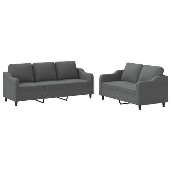 vidaXL sofasæt 2 dele med hynder stof mørkegrå