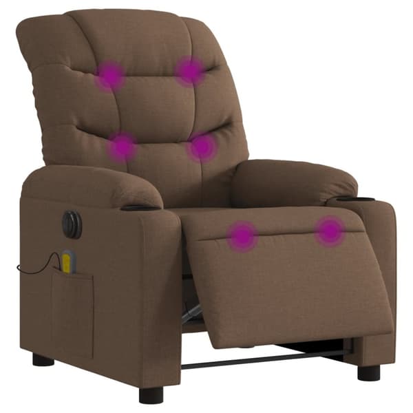 vidaXL eldrevet massagestol stof brun
