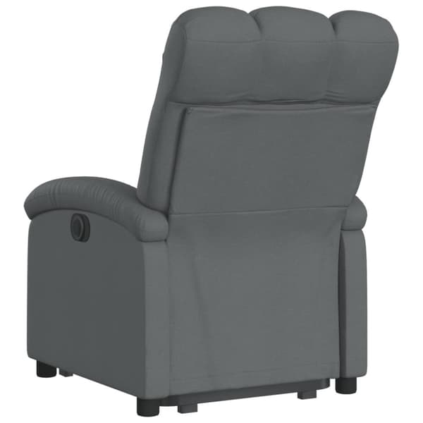 vidaXL Elektrisk reclinerfåtölj med uppresningshjälp mörkgrå tyg