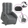Miniatyrbild 5 av 11: vidaXL Elektrisk reclinerfåtölj med uppresningshjälp mörkgrå tyg