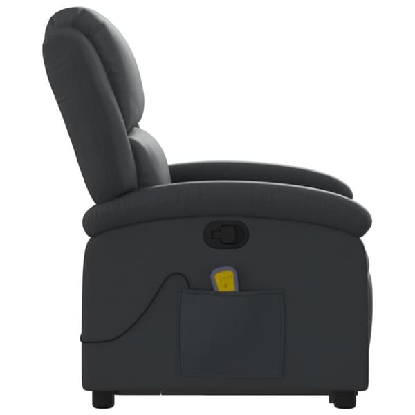 vidaXL massagestol med løftefunktion ægte læder sort