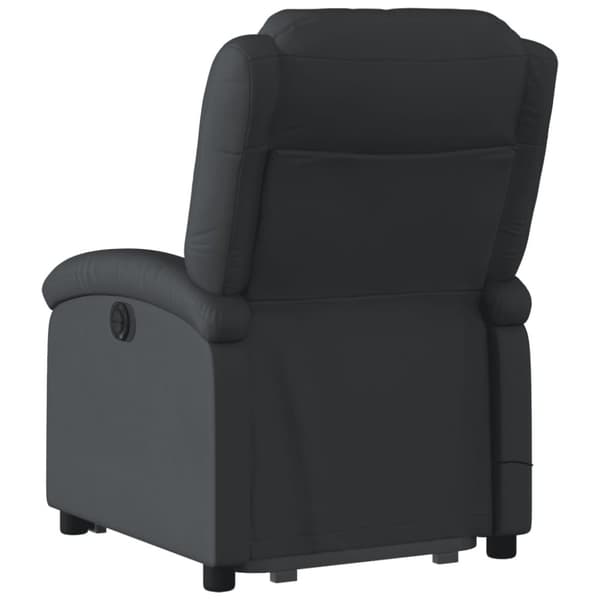 vidaXL Massagefåtölj med uppresningshjälp svart äkta läder