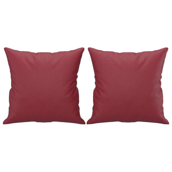 vidaXL 2-sits soffa med prydnadskuddar vinröd 140 cm konstläder