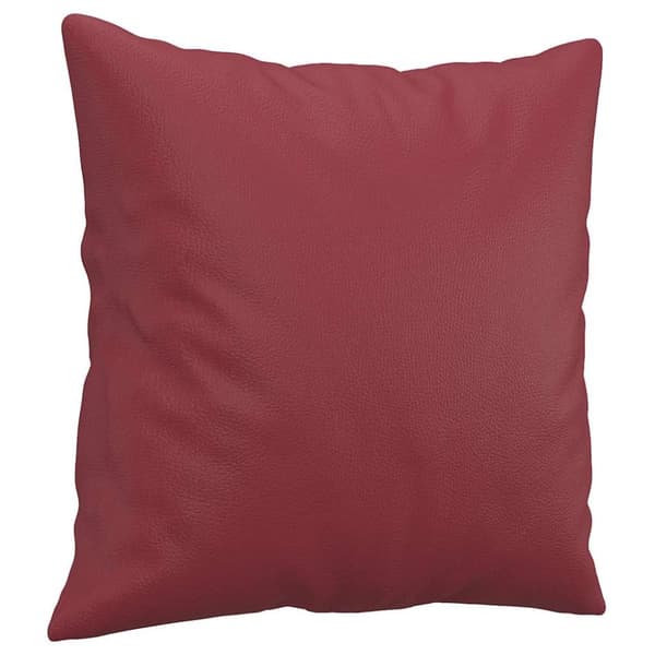 vidaXL 2-sits soffa med prydnadskuddar vinröd 140 cm konstläder