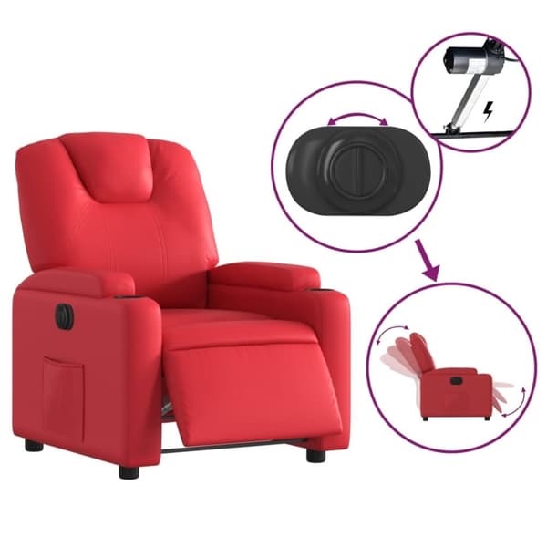 vidaXL Elektrisk reclinerfåtölj röd konstläder