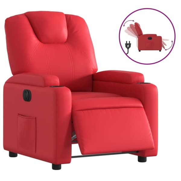 vidaXL Elektrisk reclinerfåtölj röd konstläder