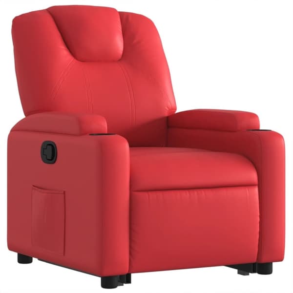 vidaXL Reclinerfåtölj med uppresningshjälp röd konstläder