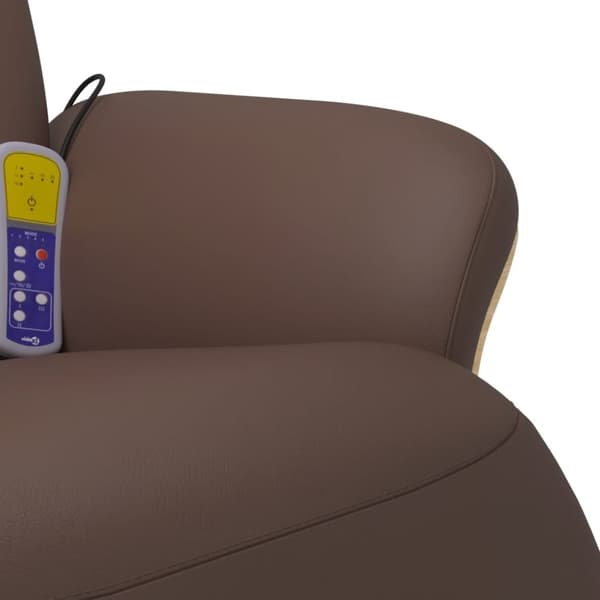 vidaXL massagestol med fodstøtte kunstlæder brun
