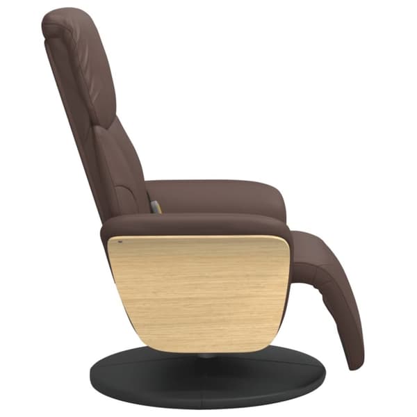 vidaXL Reclinerfåtölj med fotstöd brun konstläder