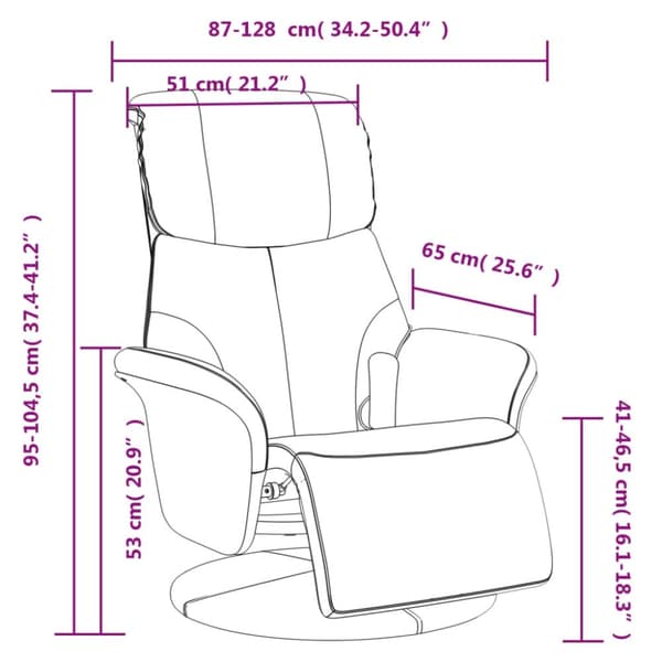 vidaXL Reclinerfåtölj med fotstöd brun konstläder