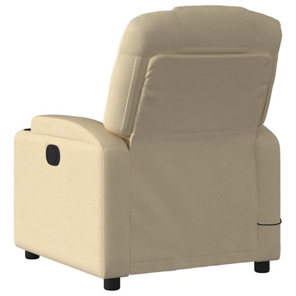 vidaXL Elektrisk massagefåtölj gräddvit tyg