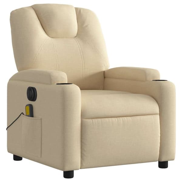 vidaXL eldrevet massagestol stof cremefarvet