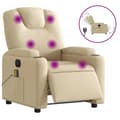 Miniatyrbillede 1 af 7: vidaXL eldrevet massagestol stof cremefarvet