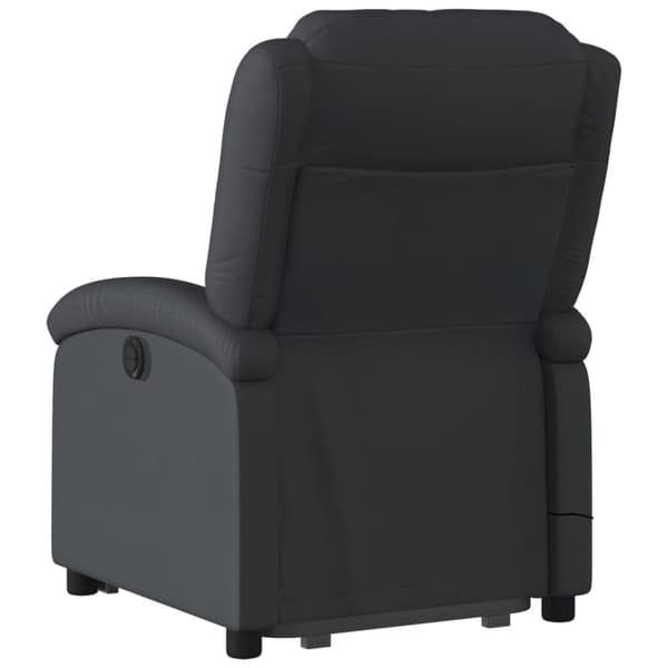 vidaXL Massagefåtölj med uppresningshjälp svart äkta läder