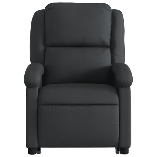 vidaXL Massagefåtölj med uppresningshjälp svart äkta läder