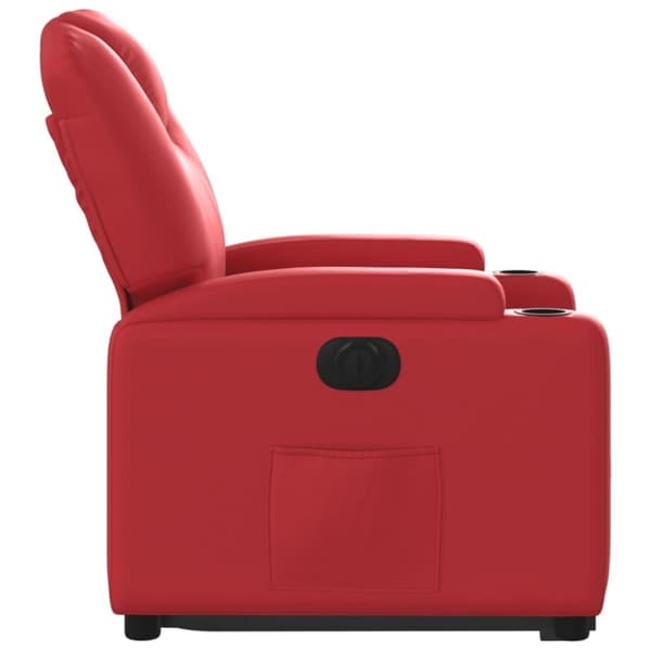 vidaXL Reclinerfåtölj med uppresningshjälp röd konstläder