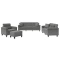 Miniatyrbillede 2 af 11: vidaXL sofasæt 4 dele med puder mikrofiberstof mørkegrå