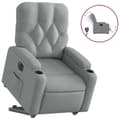 Miniatyrbild 2 av 11: vidaXL Elektrisk reclinerfåtölj med uppresningshjälp ljusgrå tyg