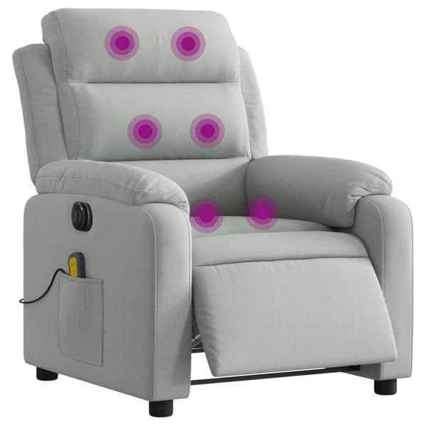 vidaXL massagestol velour lysegrå