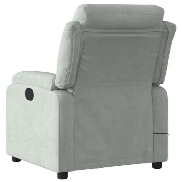 vidaXL massagestol velour lysegrå