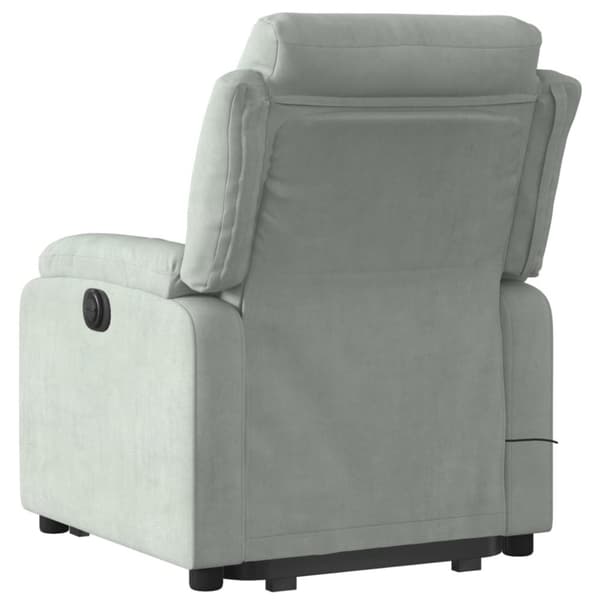 vidaXL massagestol med løftefunktion velour lysegrå