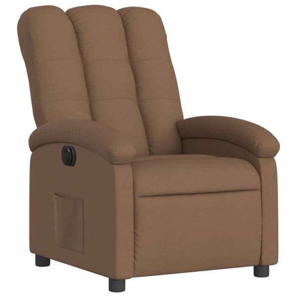 vidaXL Elektrisk reclinerfåtölj Brun tyg
