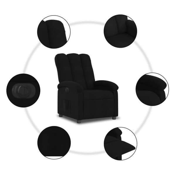 vidaXL Elektrisk reclinerfåtölj svart tyg