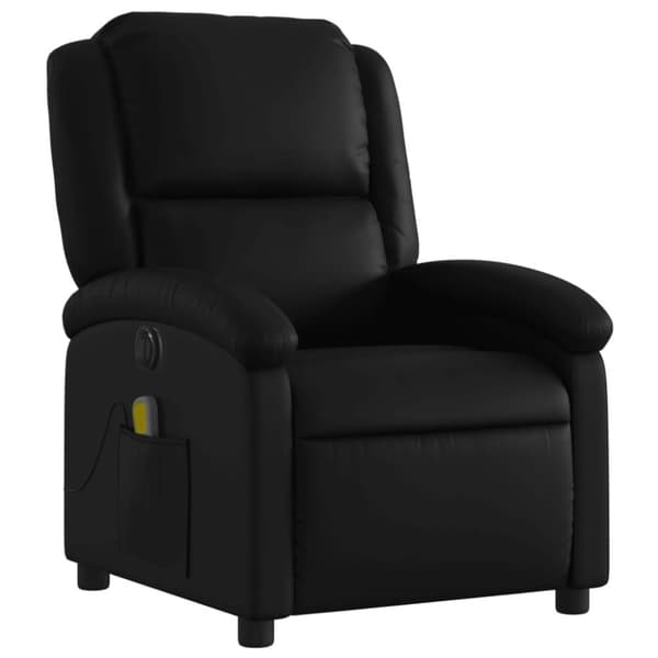 vidaXL Elektrisk massagefåtölj svart konstläder