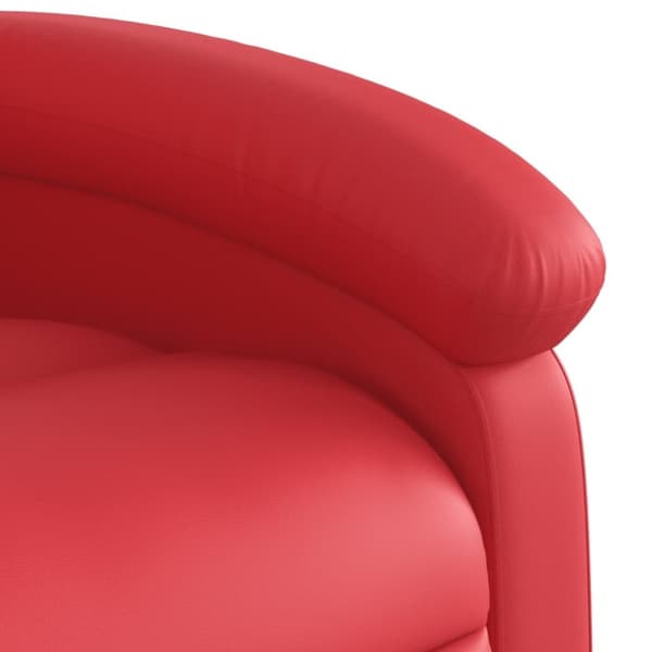 vidaXL Reclinerfåtölj med uppresningshjälp röd konstläder