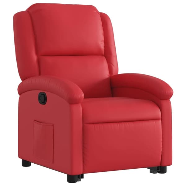 vidaXL Reclinerfåtölj med uppresningshjälp röd konstläder
