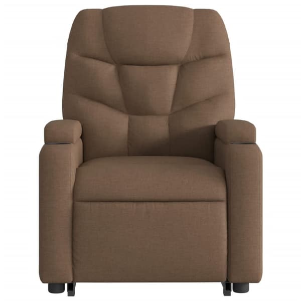 vidaXL Massagefåtölj med uppresningshjälp brun tyg
