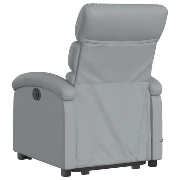 vidaXL Massagefåtölj med uppresningshjälp ljusgrå tyg