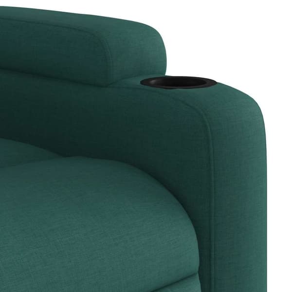 vidaXL Massagefåtölj med uppresningshjälp mörkgrön tyg