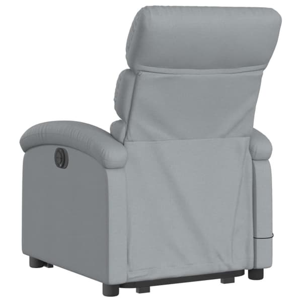 vidaXL Elektrisk massagefåtölj med uppresningshjälp ljusgrå tyg
