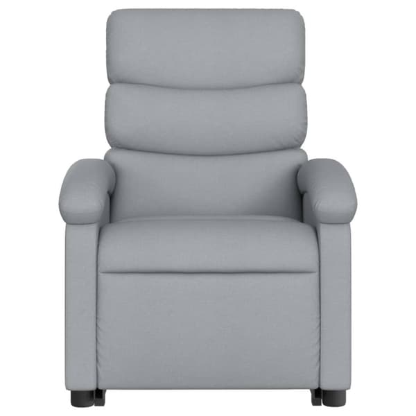 vidaXL Elektrisk massagefåtölj med uppresningshjälp ljusgrå tyg
