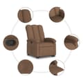 Miniatyrbild 6 av 11: vidaXL Reclinerfåtölj med uppresningshjälp brun tyg