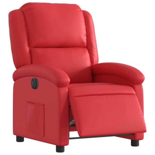 vidaXL Elektrisk reclinerfåtölj röd konstläder