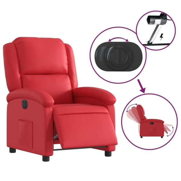 vidaXL Elektrisk reclinerfåtölj röd konstläder