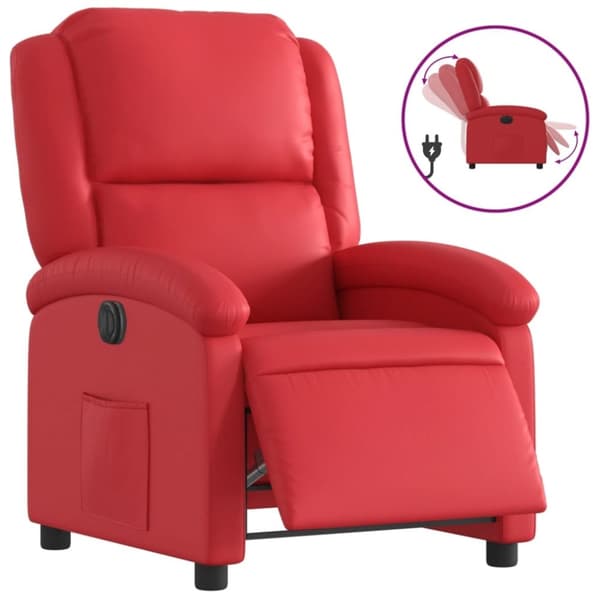 vidaXL Elektrisk reclinerfåtölj röd konstläder