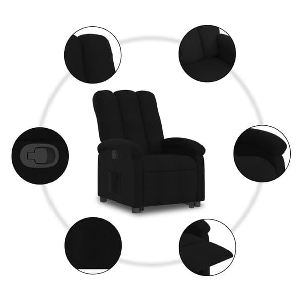 vidaXL Reclinerfåtölj med uppresningshjälp svart tyg