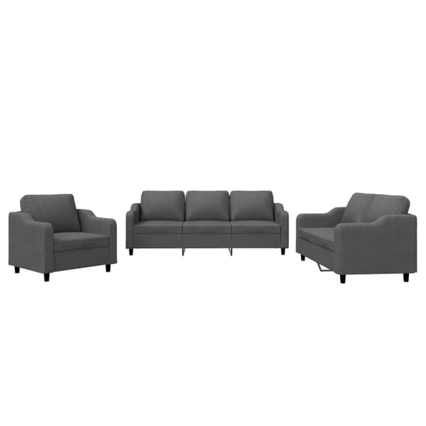 vidaXL sofasæt 3 dele med hynder stof mørkegrå