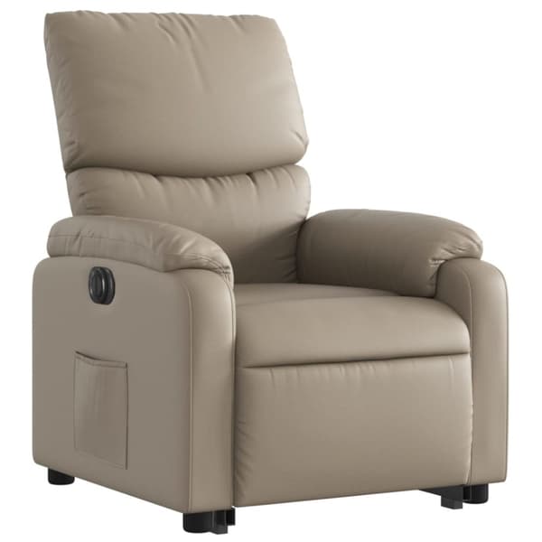 vidaXL Reclinerfåtölj med uppresningshjälp cappuccino konstläder