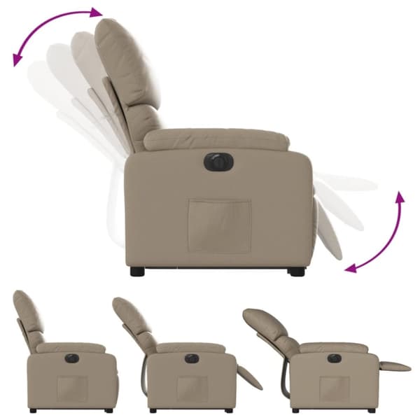 vidaXL Reclinerfåtölj med uppresningshjälp cappuccino konstläder