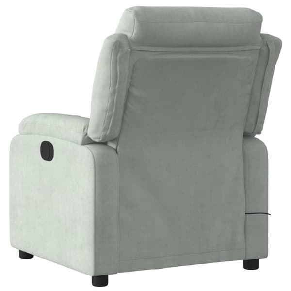 vidaXL massagestol velour lysegrå