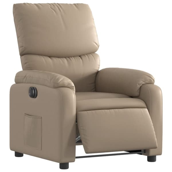 vidaXL Elektrisk reclinerfåtölj cappuccino konstläder