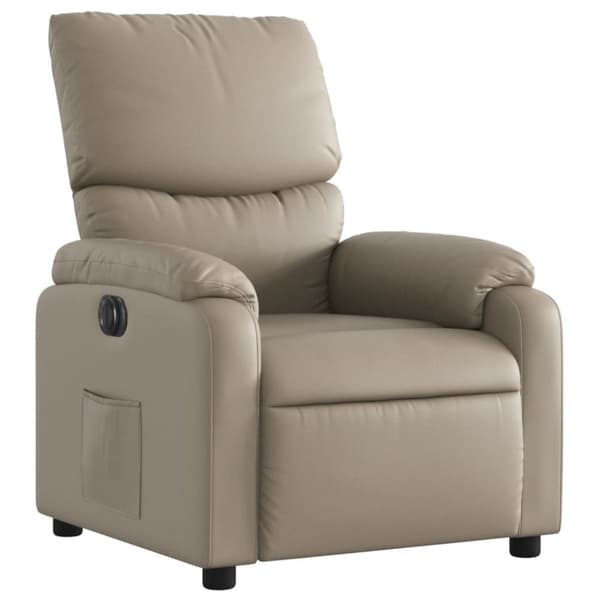 vidaXL Elektrisk reclinerfåtölj cappuccino konstläder