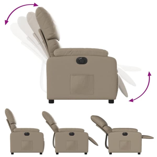 vidaXL Elektrisk reclinerfåtölj cappuccino konstläder