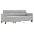 Miniatyrbillede 1 af 8: vidaXL 3-personers sofa 180 cm mikrofiberstof lysegrå